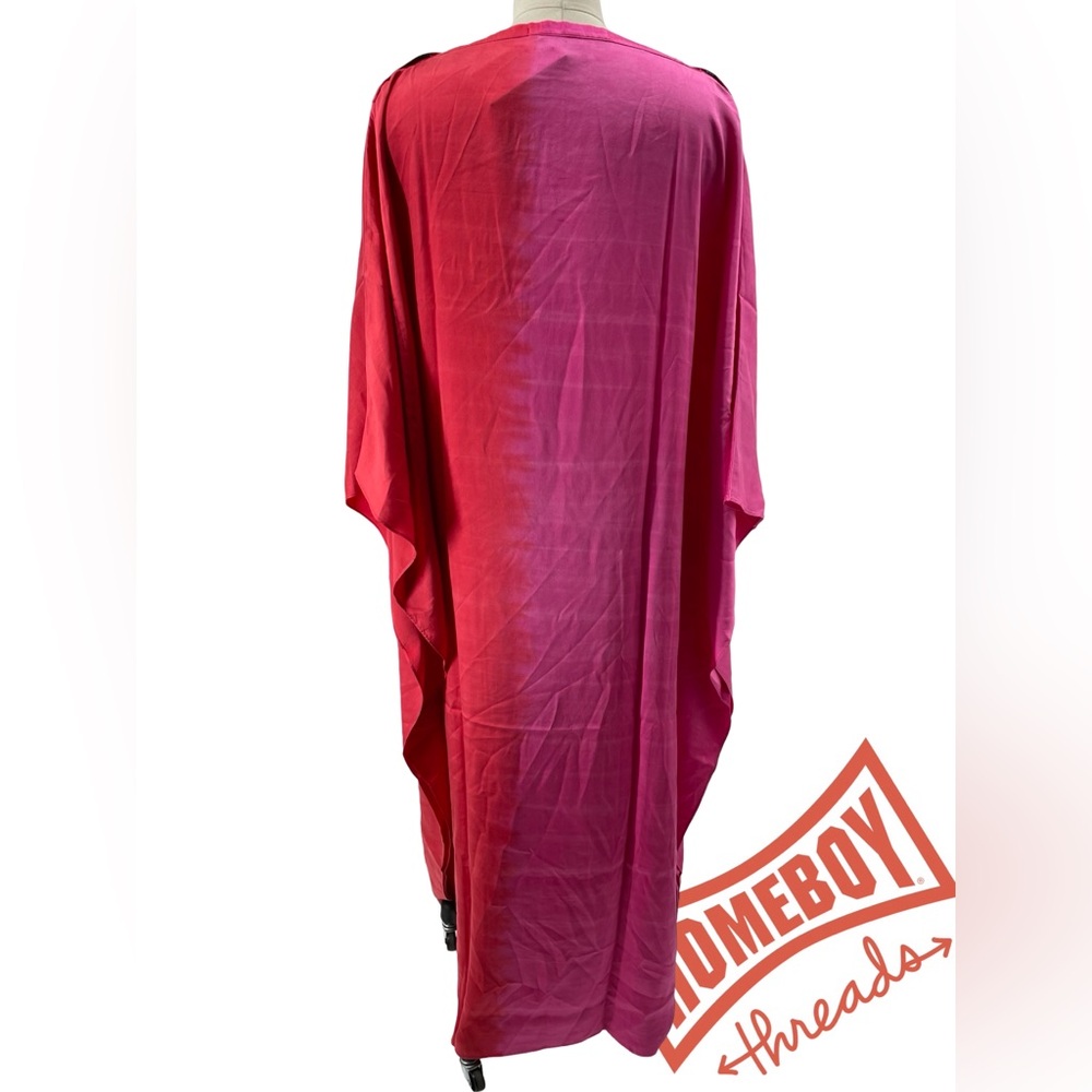 Vibrant Pink & Red Kaftan Dress - Picture 2 of 8